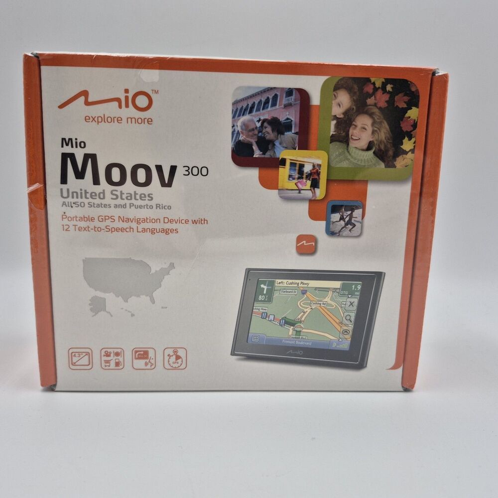 Mio Moov 300 Car Portable GPS Navigator System 4.3" US Canada Puerto Rico Maps
